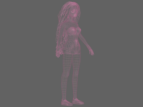 Beautiful cartoon woman V35328 3D Модель