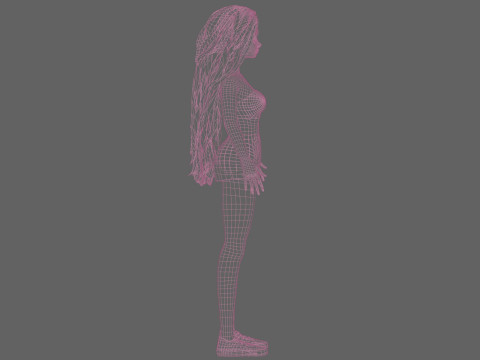 Beautiful cartoon woman V35328 3D Модель