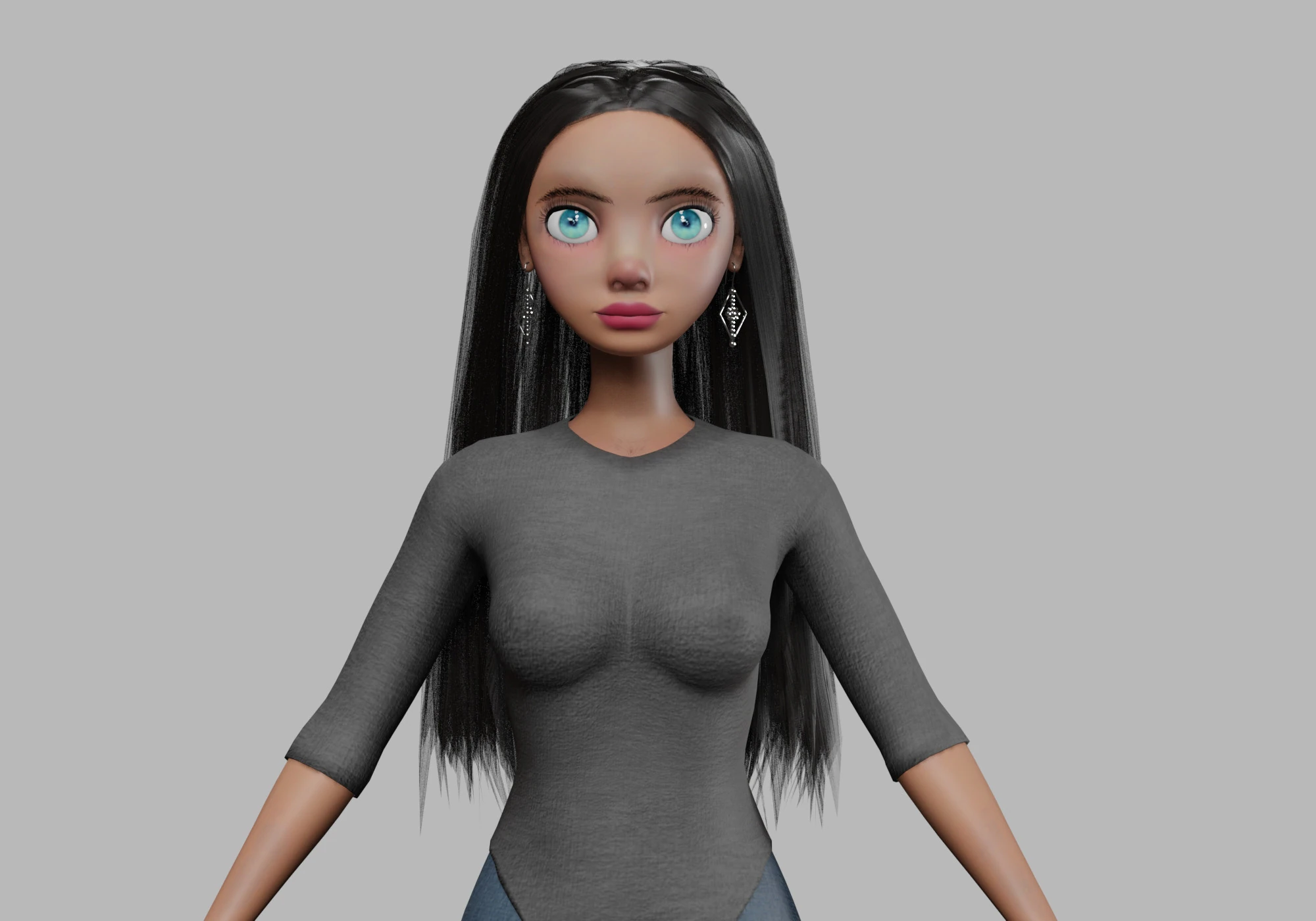 Beautiful teen woman V33682 3D Model .c4d .max .obj .3ds .fbx .stl .blend 