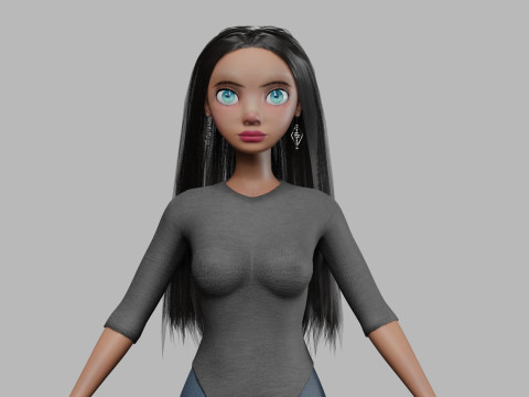 Beautiful teen woman V33682 Modelo 3D