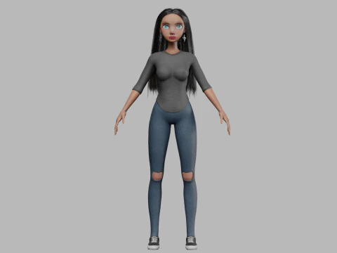 Beautiful teen woman V33682 3D Model