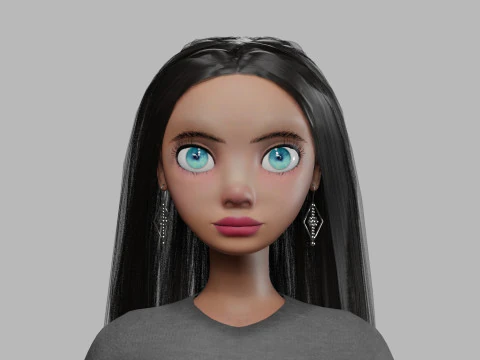 Beautiful teen woman V33682 3D Model