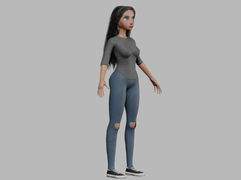 Beautiful teen woman V33682 3D Model