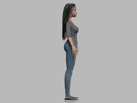 Beautiful teen woman V33682 3D Model