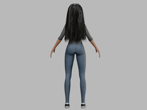 Beautiful teen woman V33682 3D Model