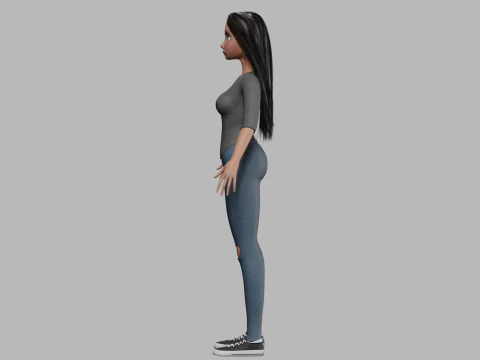 Beautiful teen woman V33682 3D Model