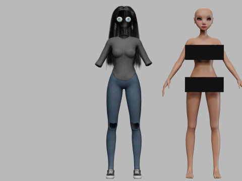 Beautiful teen woman V33682 3D Model