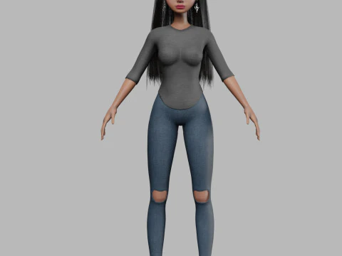 Beautiful teen woman V33682 3D Model