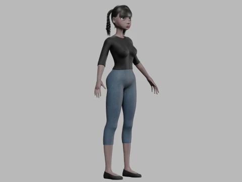 Black cartoon woman V27574 3D Model
