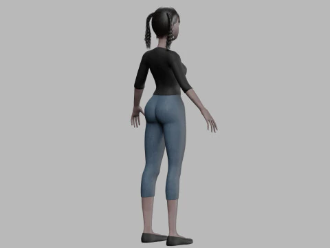 Black cartoon woman V27574 3D Model