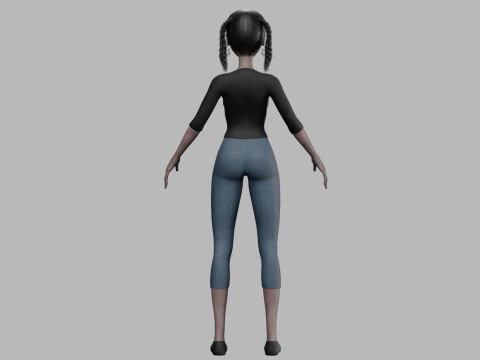 Black cartoon woman V27574 3D Model
