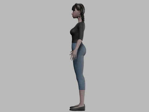 Black cartoon woman V27574 3D Model