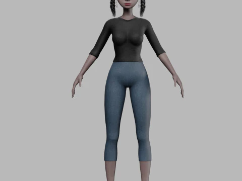 Black cartoon woman V27574 3D Model