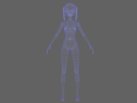 Black cartoon woman V27574 3D Model