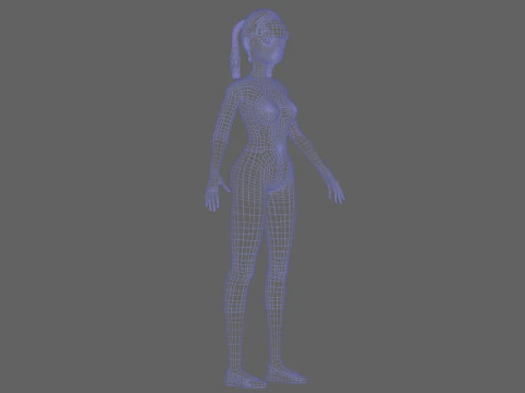 Black cartoon woman V27574 3D Model