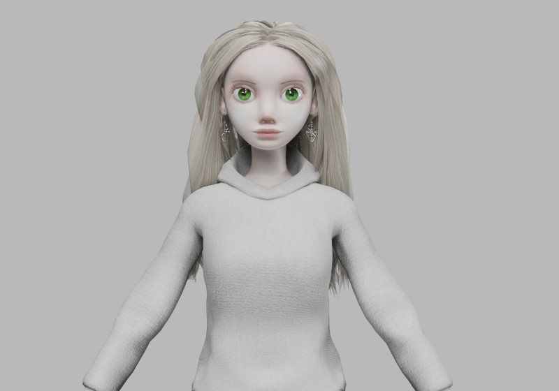 Blond pretty woman V35422 Modelo 3D .c4d .max .obj .3ds .fbx .stl .blend 
