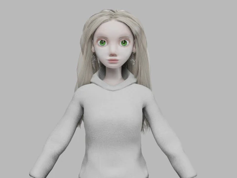 Blond pretty woman V35422 3D Model