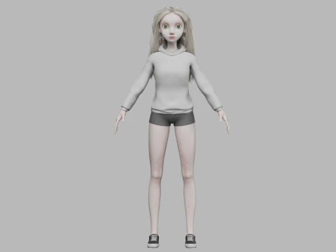 Blond pretty woman V35422 3D Model