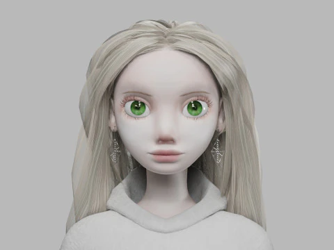 Blond pretty woman V35422 3D Model