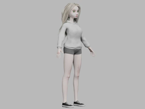 Blond pretty woman V35422 3D Model