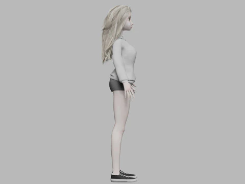 Blond pretty woman V35422 3D Model