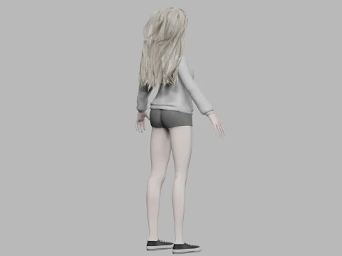 Blond pretty woman V35422 3D Model