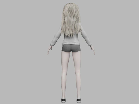 Blond pretty woman V35422 3D Model