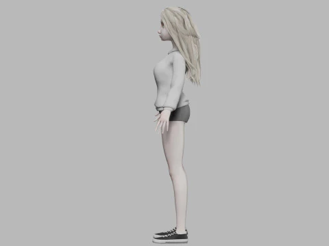 Blond pretty woman V35422 3D Model