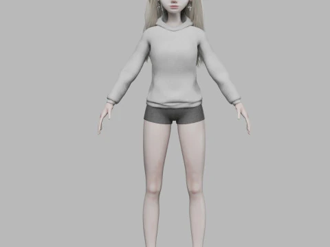 Blond pretty woman V35422 3D Model
