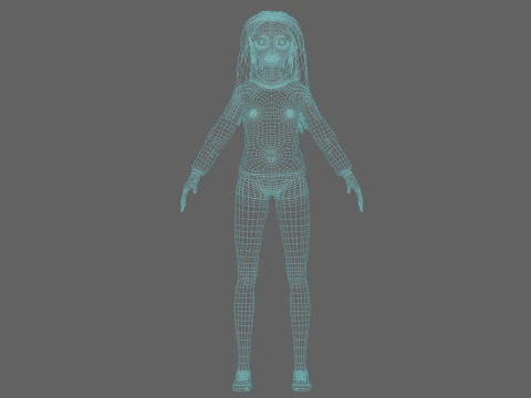 Blond pretty woman V35422 3D Model