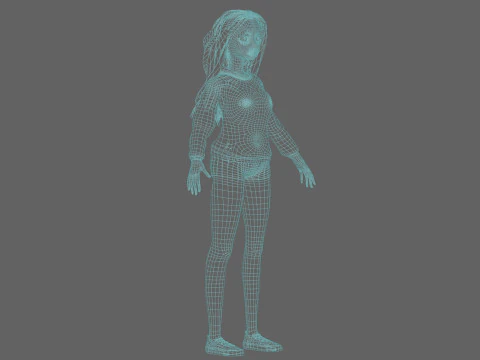 Blond pretty woman V35422 3D Model