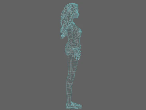 Blond pretty woman V35422 3D Model