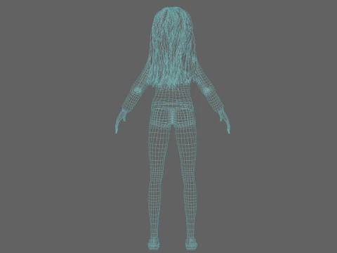 Blond pretty woman V35422 3D Model