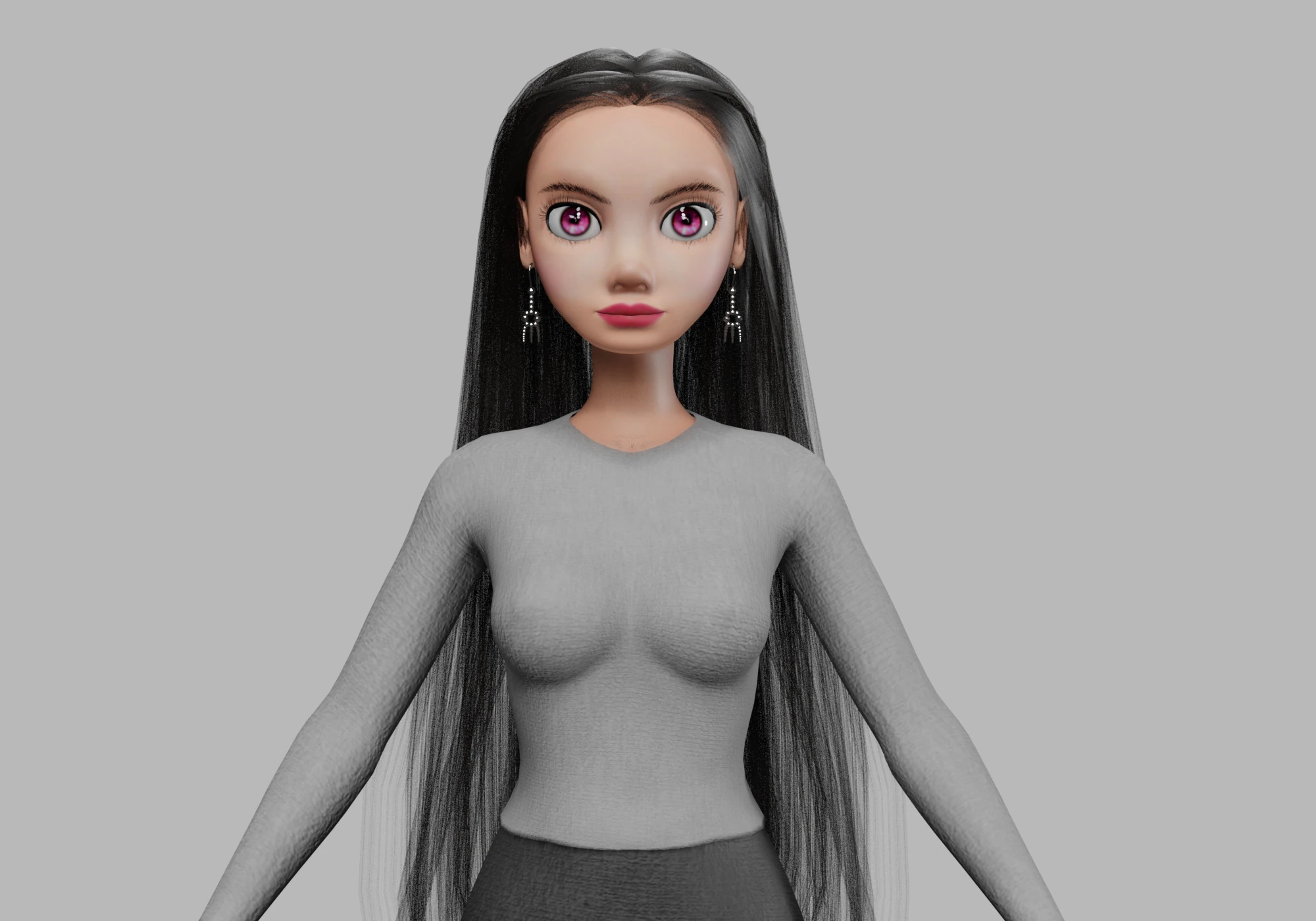 Cartoon basic woman V34415 3D Model .c4d .max .obj .3ds .fbx .stl .blend 