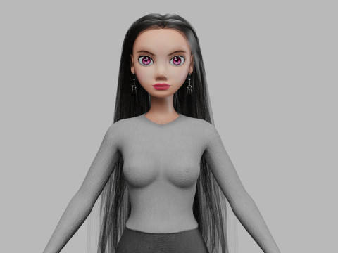 Cartoon basic woman V34415 3D Model