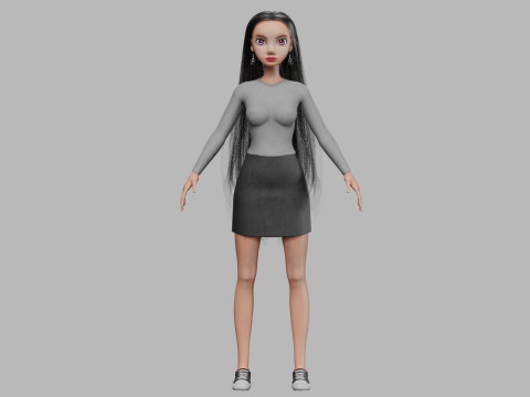 Cartoon basic woman V34415 Modelo 3D