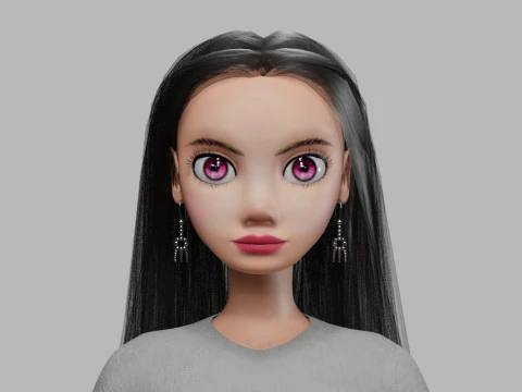 Cartoon basic woman V34415 3D Model