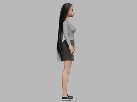 Cartoon basic woman V34415 Modelo 3D