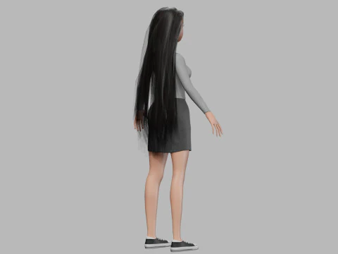 Cartoon basic woman V34415 3D Model