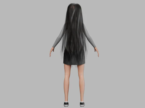 Cartoon basic woman V34415 3D Model