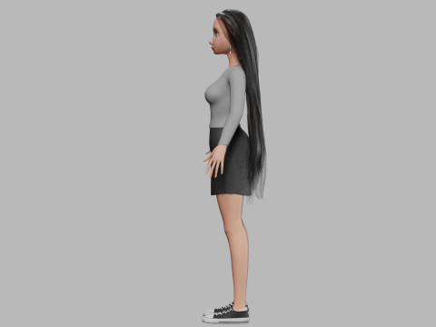 Cartoon basic woman V34415 Modelo 3D