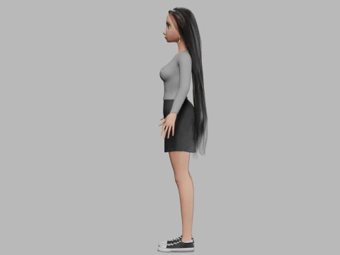 Cartoon basic woman V34415 3D Model