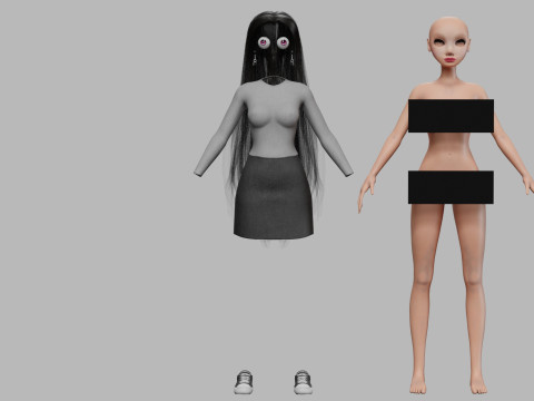 Cartoon basic woman V34415 Modelo 3D