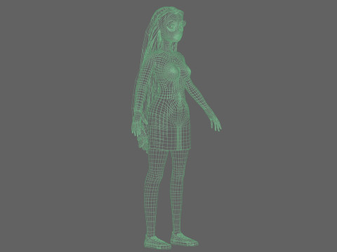 Cartoon basic woman V34415 Modelo 3D