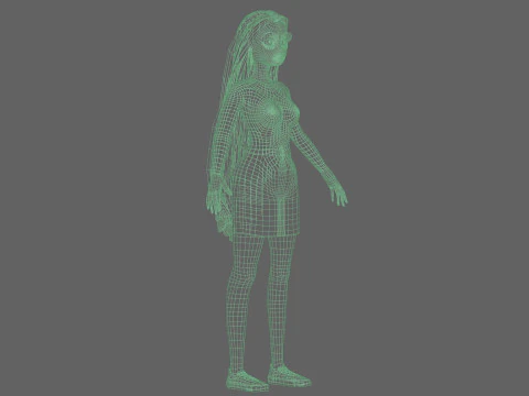 Cartoon basic woman V34415 3D Model
