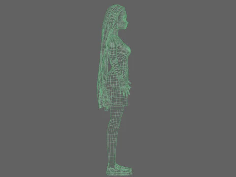 Cartoon basic woman V34415 3D Model