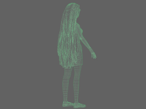 Cartoon basic woman V34415 Modelo 3D