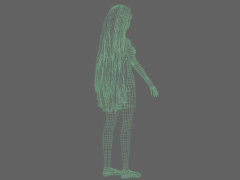 Cartoon basic woman V34415 3D Model