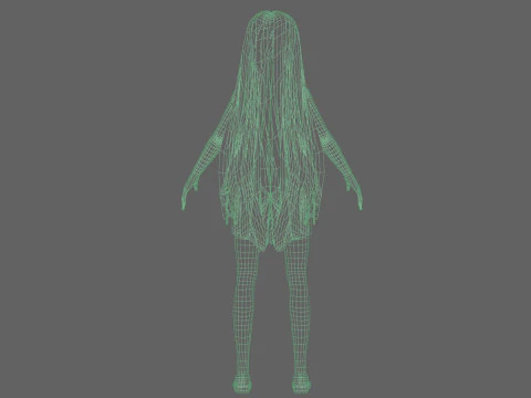 Cartoon basic woman V34415 3D Model