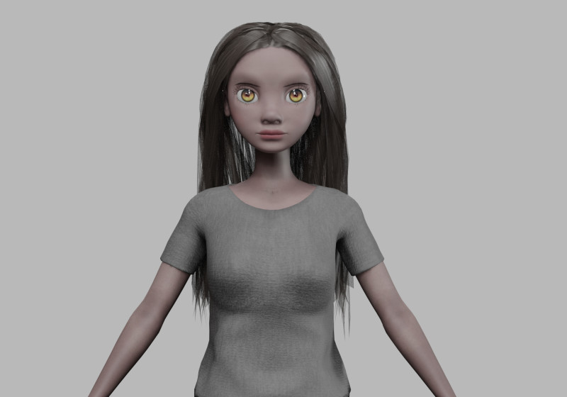 Cartoon black woman V32808 3D Model .c4d .max .obj .3ds .fbx .stl .blend 